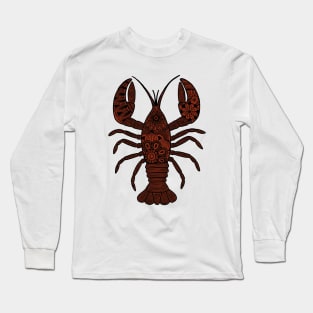 Lobster (black and brown vertical) Long Sleeve T-Shirt